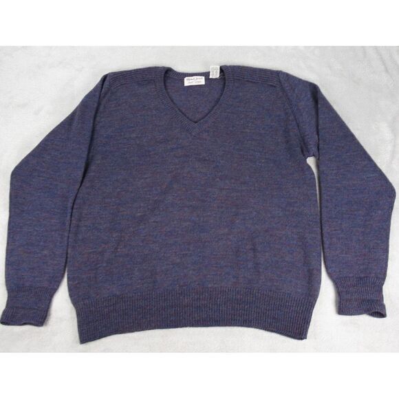 Vintage Michael Jordan by Lowell Dreyfus Wool Sweater‎ Mens XL Blue V-Neck Knit - Picture 1 of 9